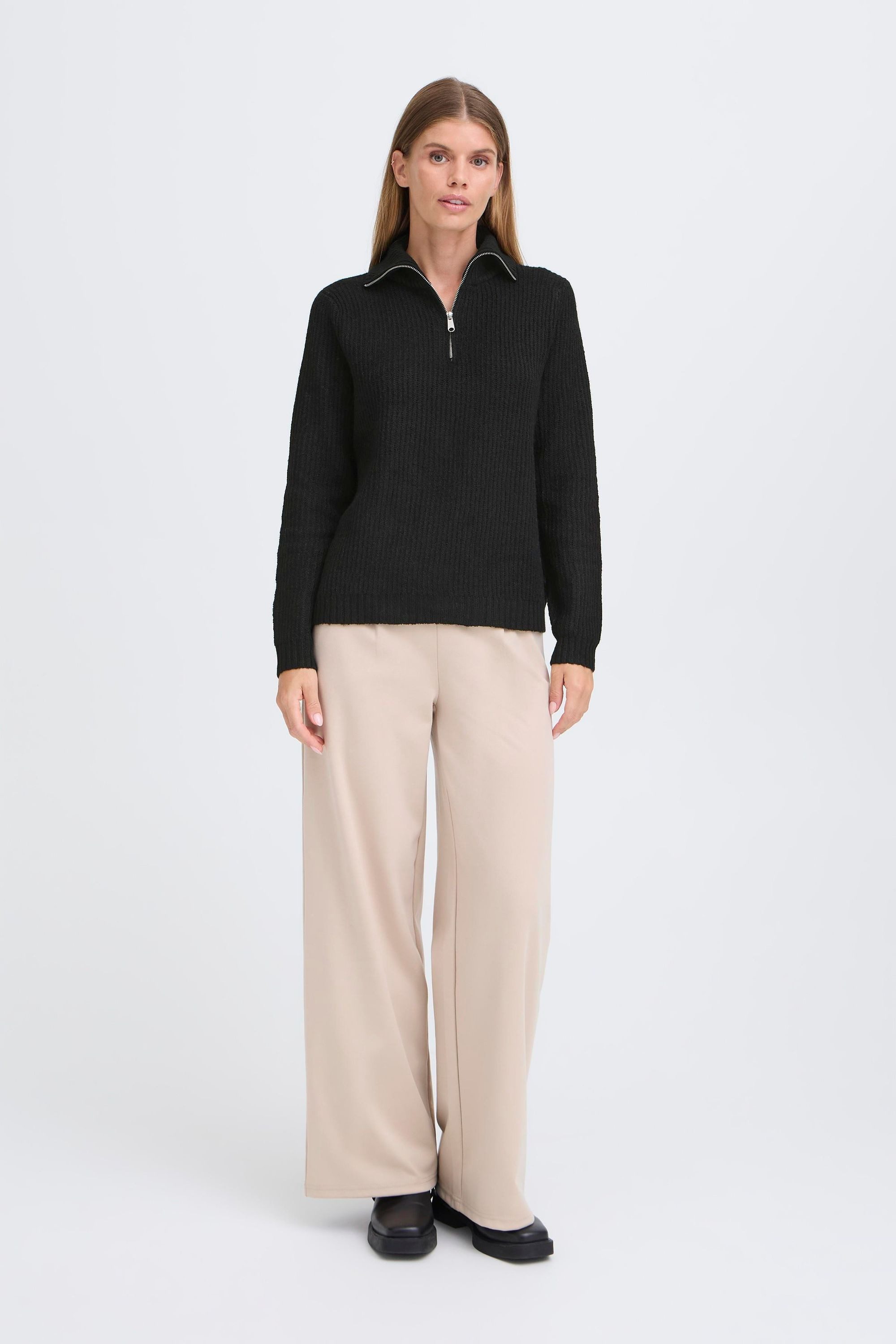 OXMO Troyer OXBallino Modischer Grobstrick-Pullover mit Troyerkragen