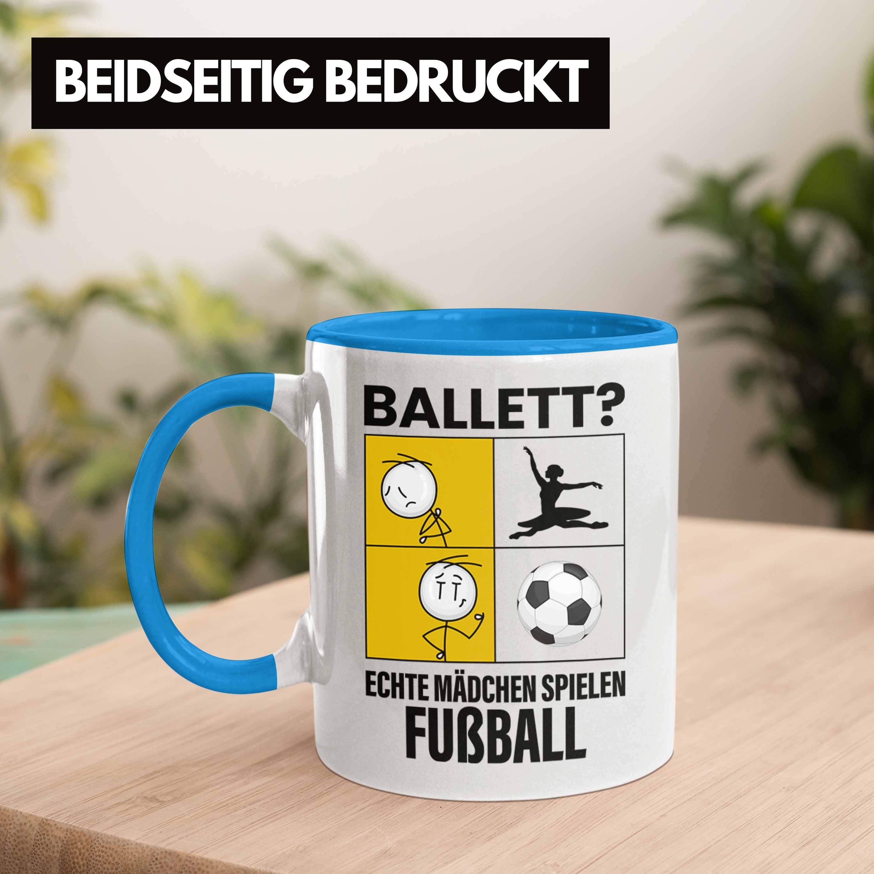 Mädchen Tasse Echte Blau Sport Trendation Mädchen Frauen Fuss Spielen Geschenk Fußball Tasse