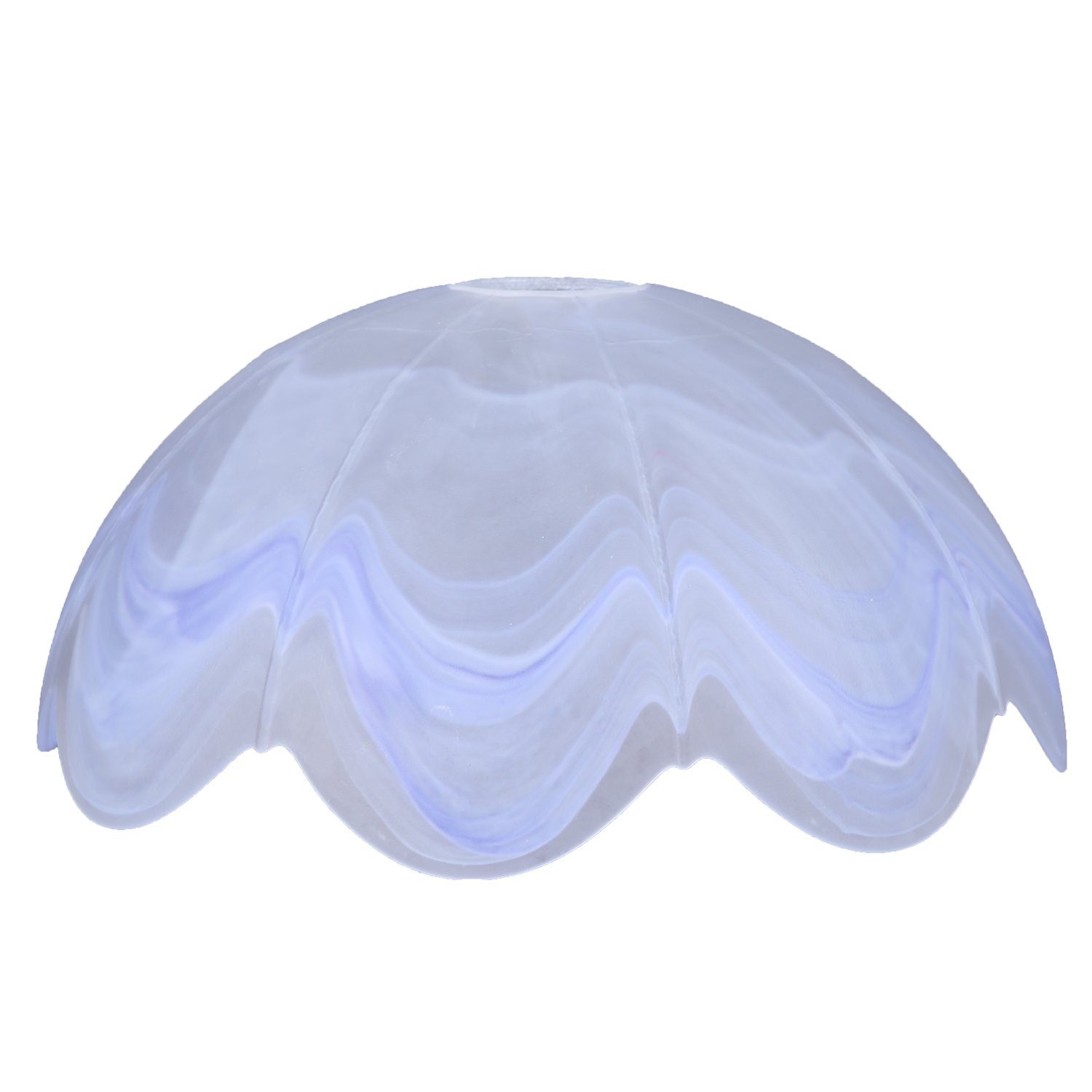 Home4Living Lampenschirm Lampenglas Alabasterglas Blau Ø 250 Ersatzglas E27 Blütenform, Dekorativ