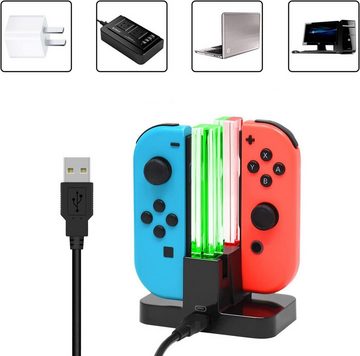 Tadow Ladestation Kompatibel für Nintendo Switch, Switch-Controller (Kompatibel mit Joy Cons, LED-Anzeige, Ladeständer)