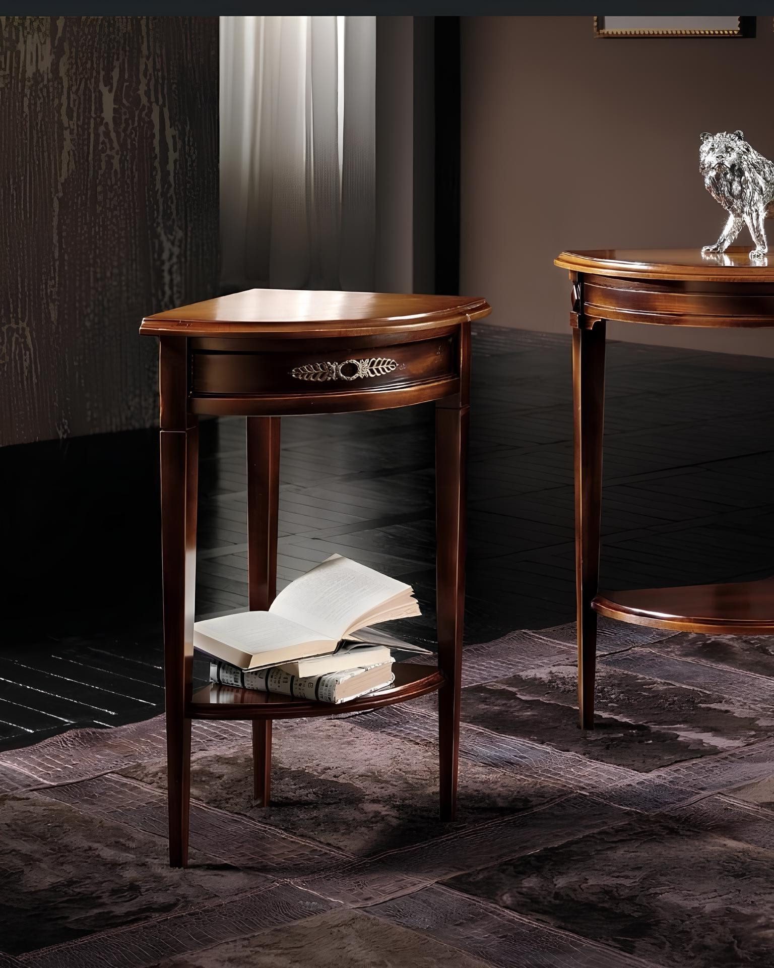 Xlmoebel Beistelltisch Massivholz Nachttisch mit elegantem Design und praktischem Stauraum (1-St., Beistelltisch), Hergestellt in Italy