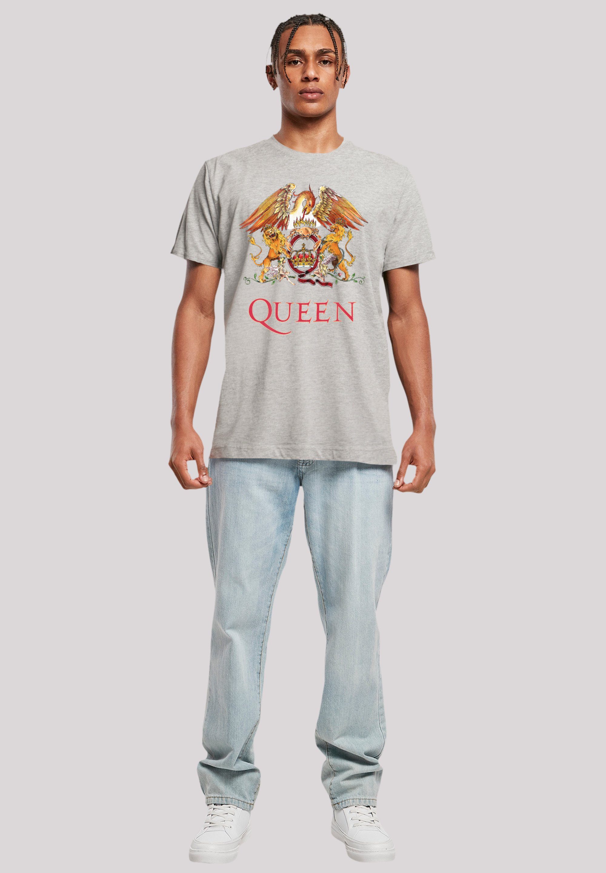 F4NT4STIC T-Shirt Queen Print Crest heather Classic grey