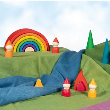 goki Stapelspielzeug Bausteine, Kleiner Regenbogen, für kreatives und freies Spiel