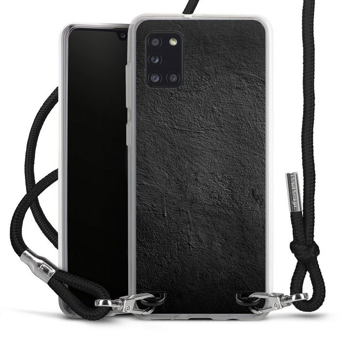 DeinDesign Handyhülle Beton Wand Stein Betonwand schwarz Samsung Galaxy A31 Handykette Hülle mit Band Case zum Umhängen