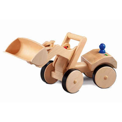 Nic Spielzeug-Baumaschine Creamobil Radlader Holzspielzeug Buchenholz Schaufellader