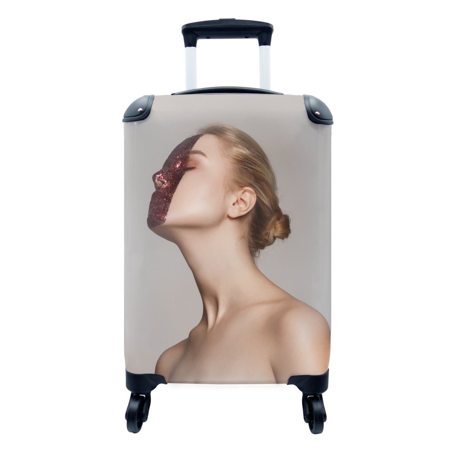 MuchoWow Handgepäckkoffer Koffer Handgepäck Fotokoffer Trolley Kinderkoffer Extra Leicht Junge, 4 Rollen, Trolley Reisekoffer, Passend in 55x40x23 cm und 55x40x20 cm, Koffer Hartschalenkoffer