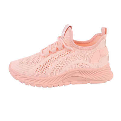 Ital-Design Damen Low-Top Freizeit Sneaker (85493286) Flach Sneakers Low in Coral