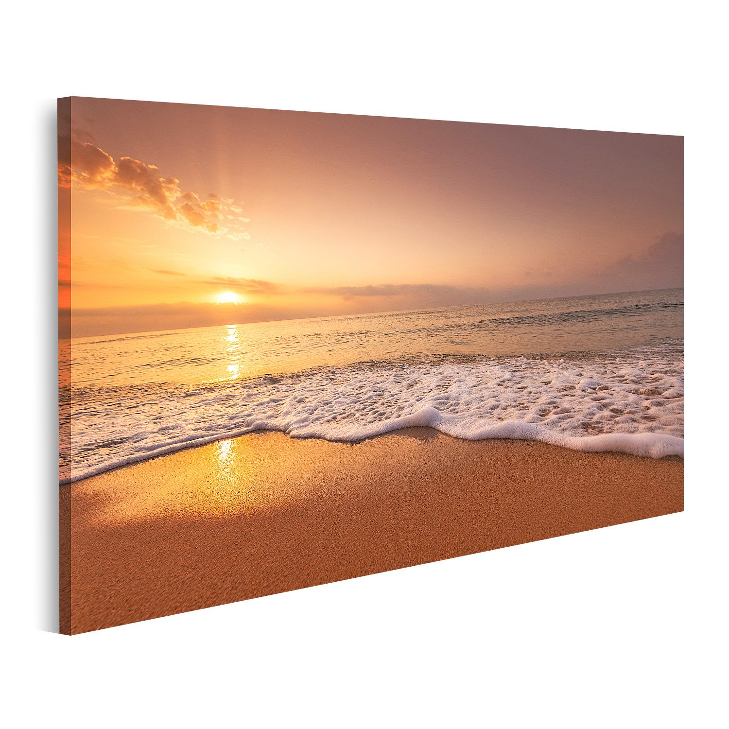 Leinwandbild Goldener Sonnenaufgang Über Dem Meer Bilder