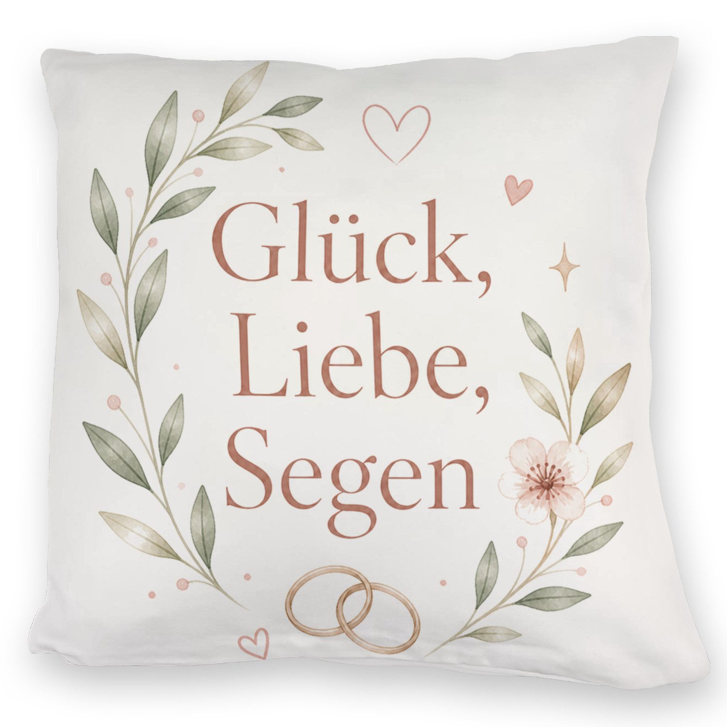 speecheese Dekokissen Kuschelkissen Glück Dekokissen mit romantischem Hochzeitsmotiv Liebe