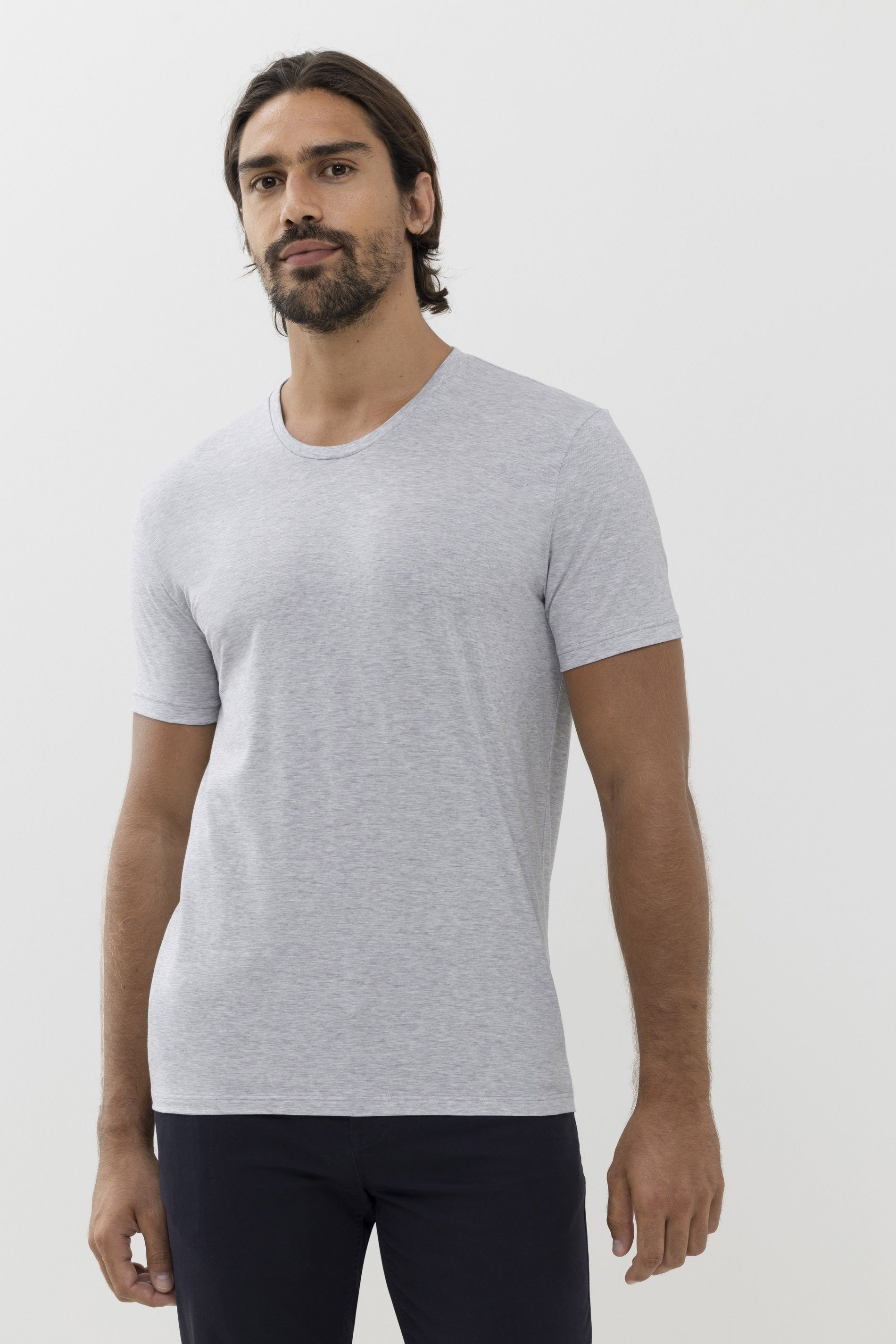 Light Cotton Uni Melange T-Shirt Mey Grey Serie Colour (1-tlg) Dry