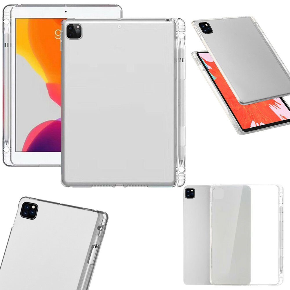 Wigento Tablet-Hülle »Für Apple iPad Pro 12.9 2022 / 2021 / 2020  Transparent Tablet mit Stift Öffnung Tasche Hülle Case TPU Silikon dünn«