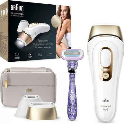 Braun IPL-Haarentferner IPL Silk Expert Pro5 Haarentfernungsgerät Damen/Herren,Haarentfernung, 400000 Lichtimpulse, 2 Aufsätze, Frauen, Männer, Intimbereich, Gesicht, Bikinizone, IPL Haarentfernung Laser Haarentferner Geräte Damen Herren, Epilierer