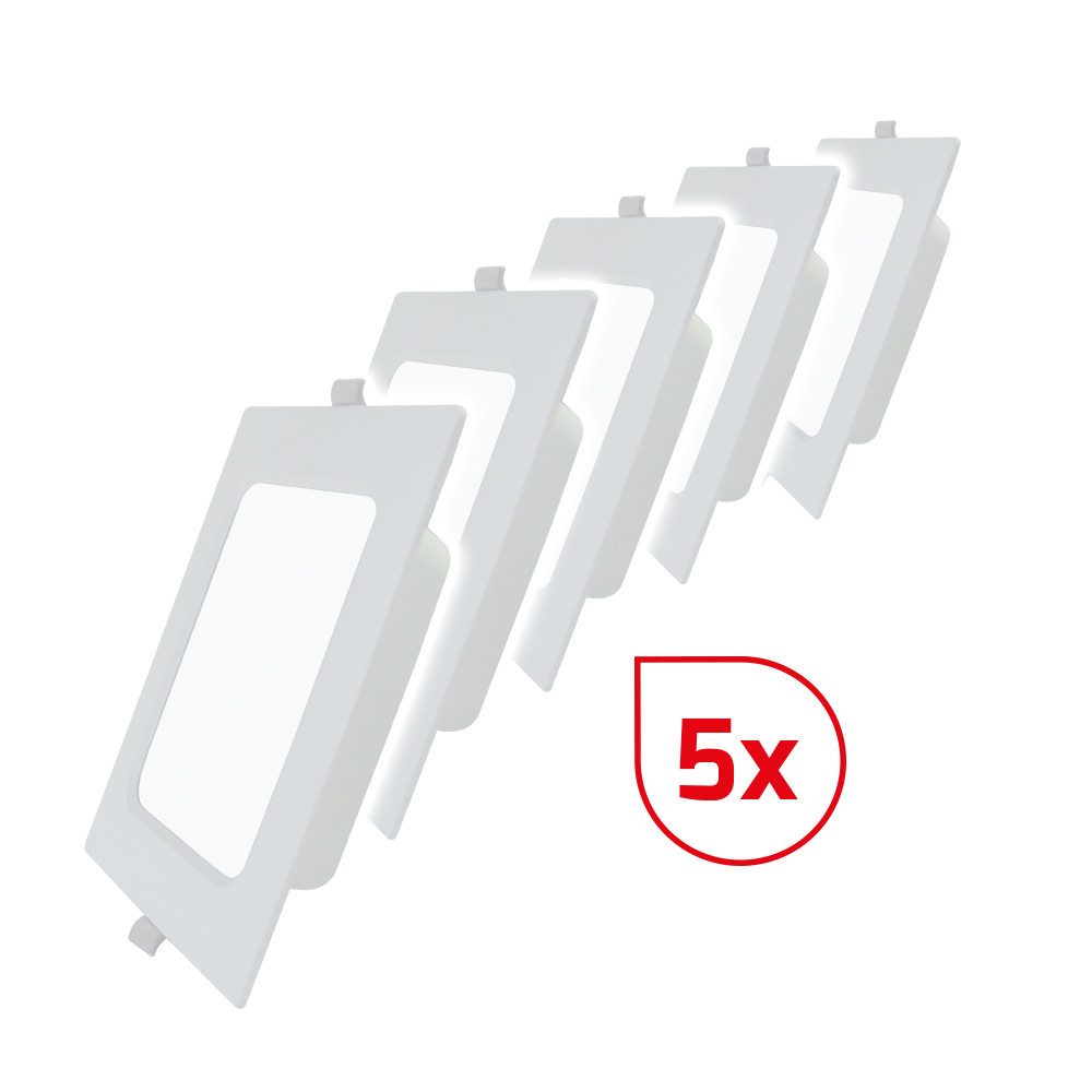 DOTLUX Smarte LED-Leuchte DOTLUX LED-Einbaupanel SQUAREeco IP20 22W 3000K 224x224mm Set 5 Stück