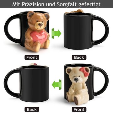MiaMio Tasse Bär Keramik Tasse 350 ml / 3D Becher Tier für Kaffee und Tee Liebhaber
