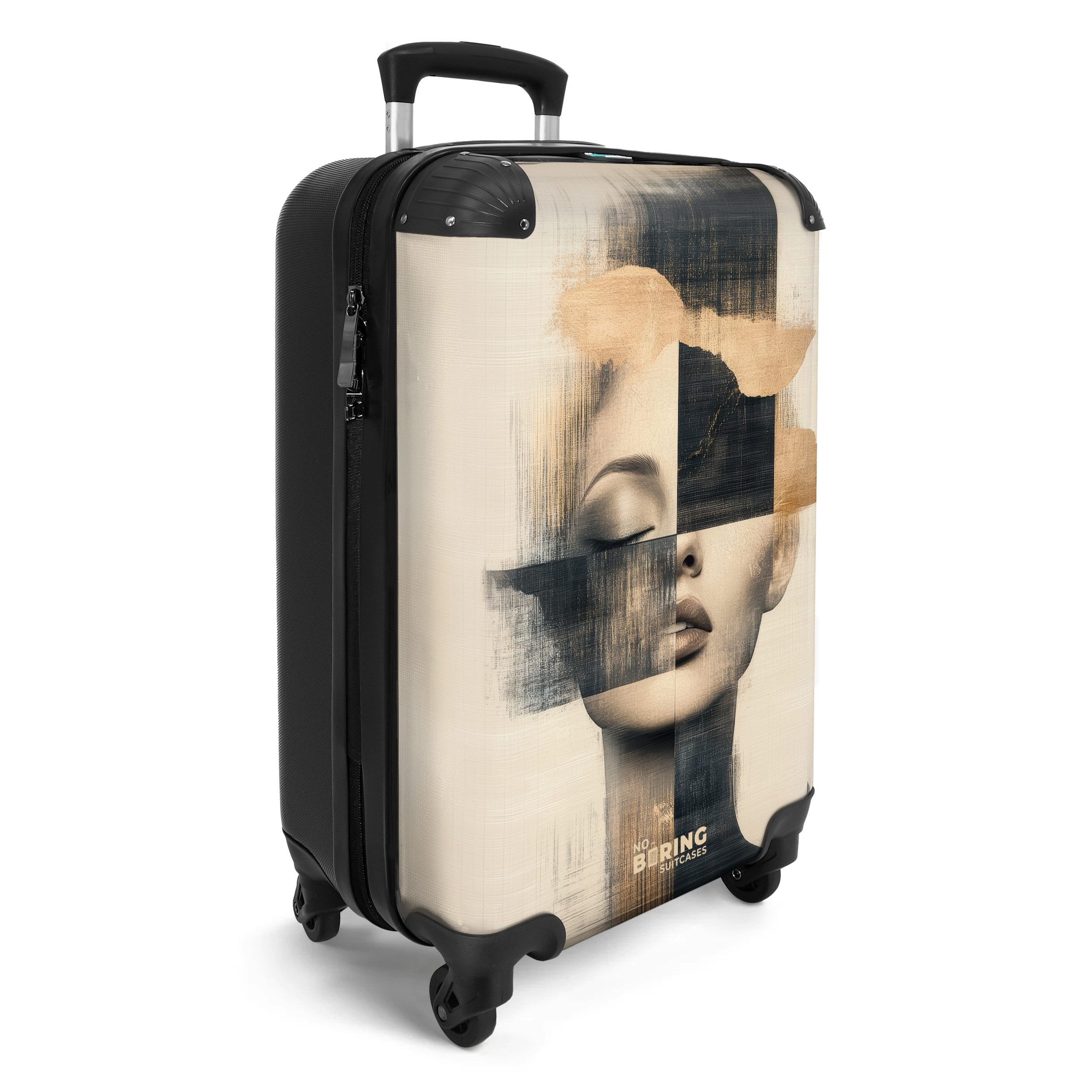 NoBoringSuitcases.com© Hartschalen-Trolley Weibliches Porträt in gebrochene günstig online kaufen