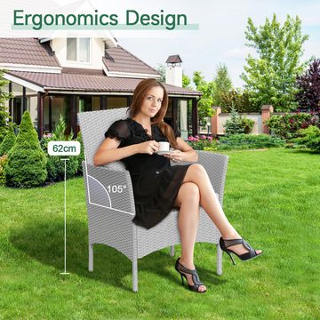 BIGZZIA Gartenlounge-Set Gartenmöbel-Set für den Außenbereich aus Rattan