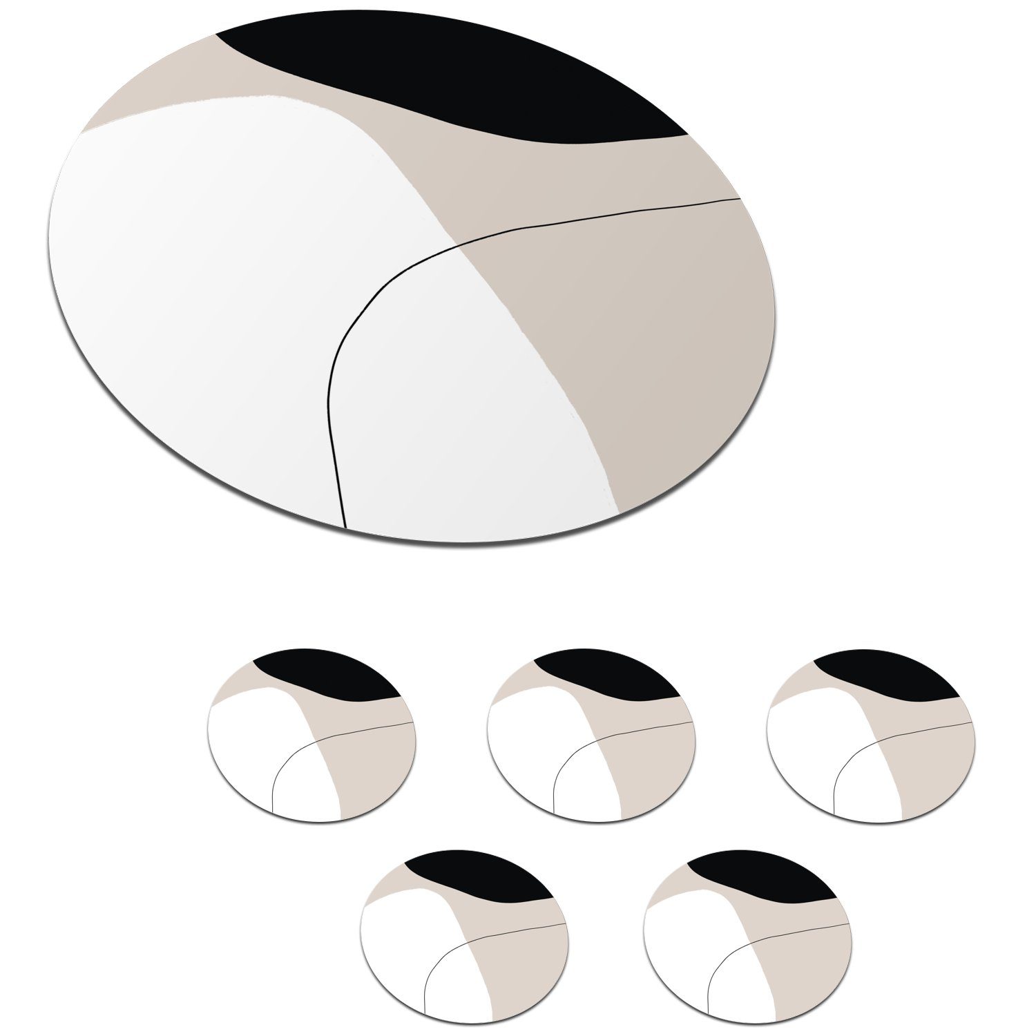 Zubehör für Gestaltung, MuchoWow Gläser, Formulare Glasuntersetzer Getränkeuntersetzer, - Korkuntersetzer, Becher 6-tlg., Abstrakt Tassenuntersetzer, Tasse, -