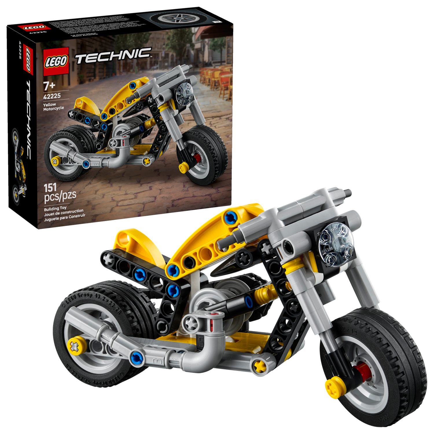 LEGO® Technic 42225 Gelbes Motorrad Spielbausteine, (Set, 151 St., Set)