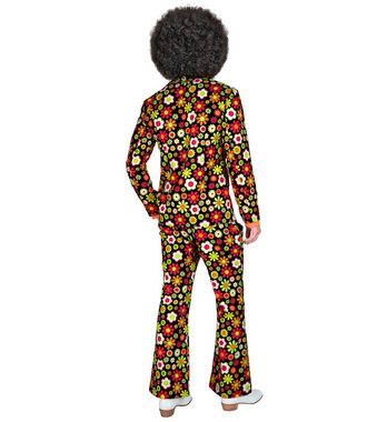 Widmann S.r.l. Kostüm Hippie Anzug 'Flowers' für Herren, Mehrfarbig