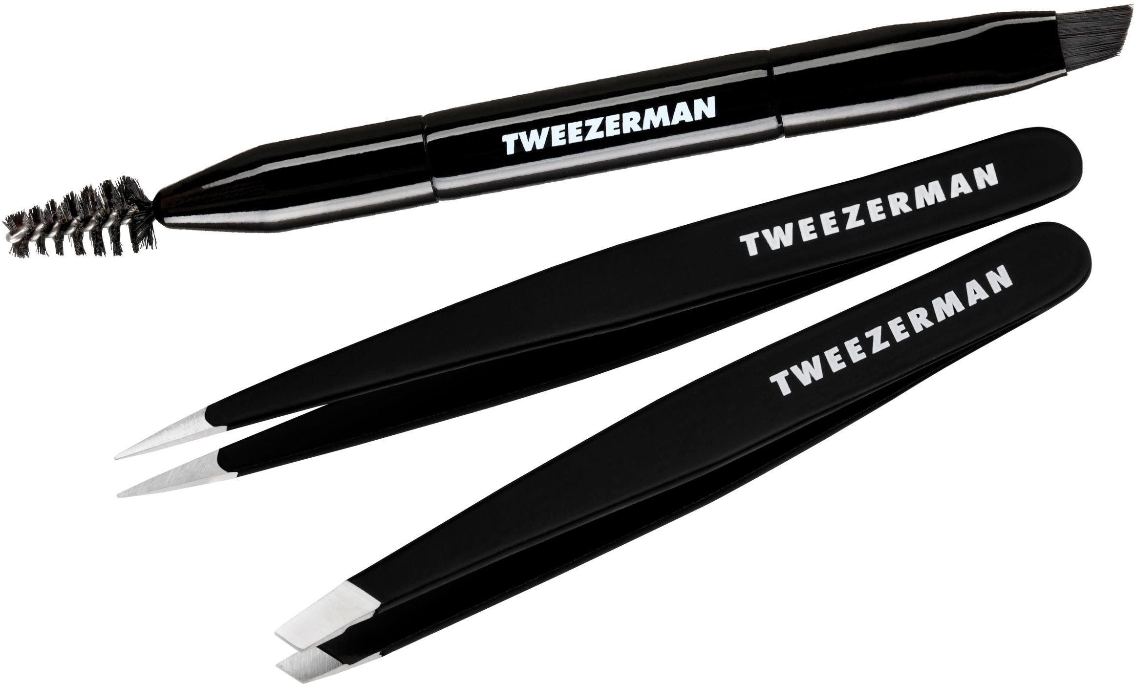 TWEEZERMAN Pinzette, Set, 3-tlg., Brow Set für Shaping Augenbrauenstyling