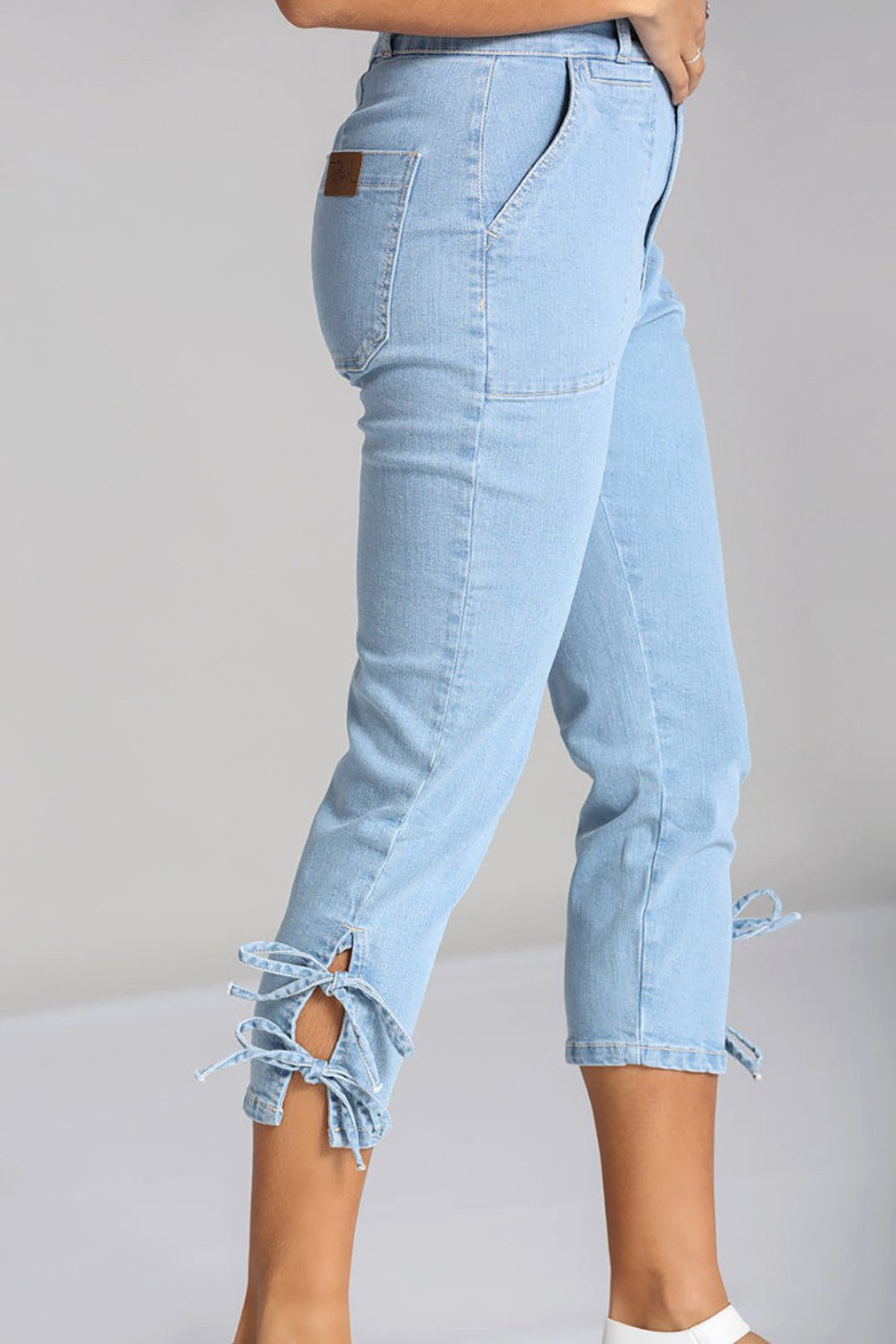 Hell Bunny Stoffhose Kiralee Cropped Hose Denim