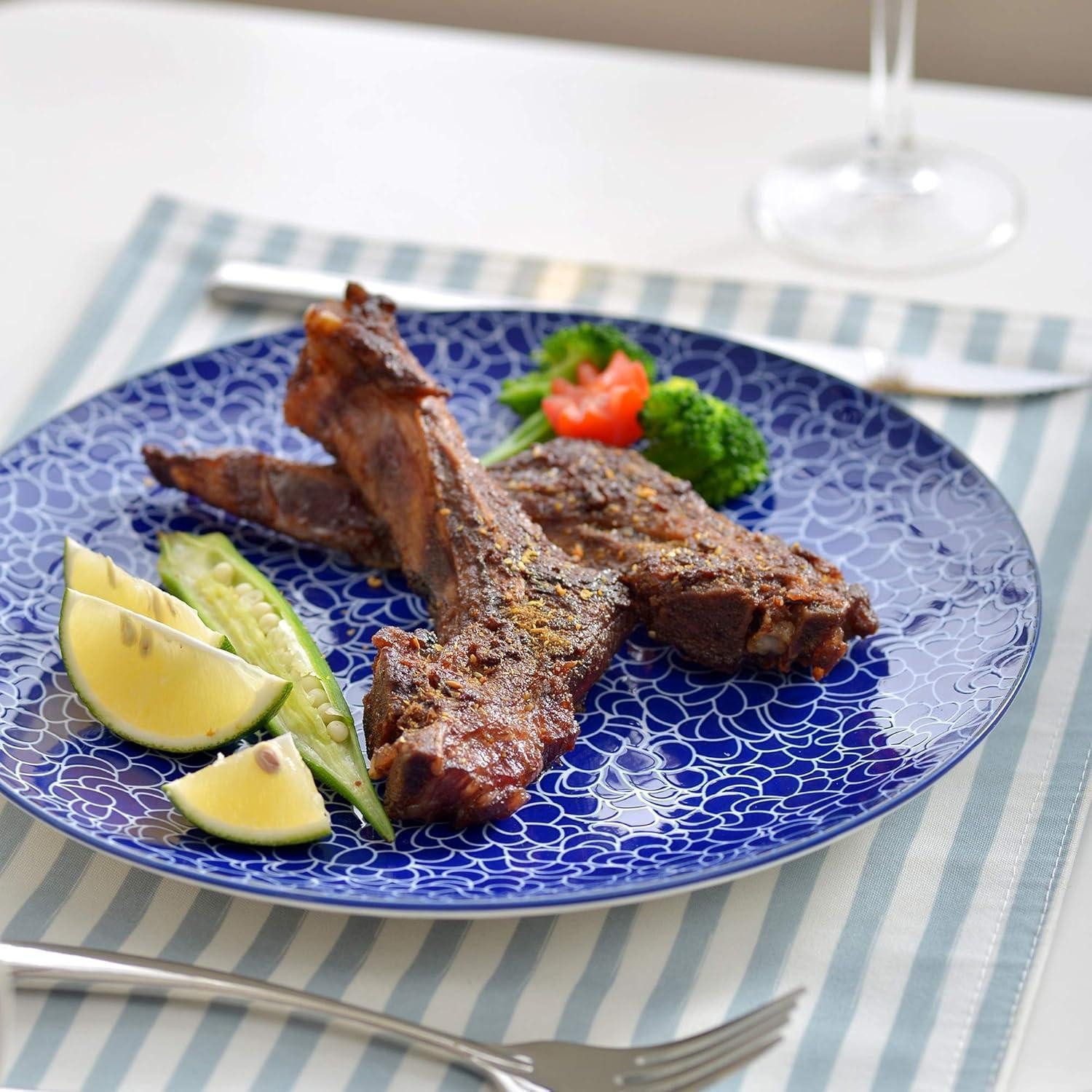 LuxusKollektion Salatbesteck Speiseteller Porzellan Flachteller Rund Takaki 8-teilig Speiseteller