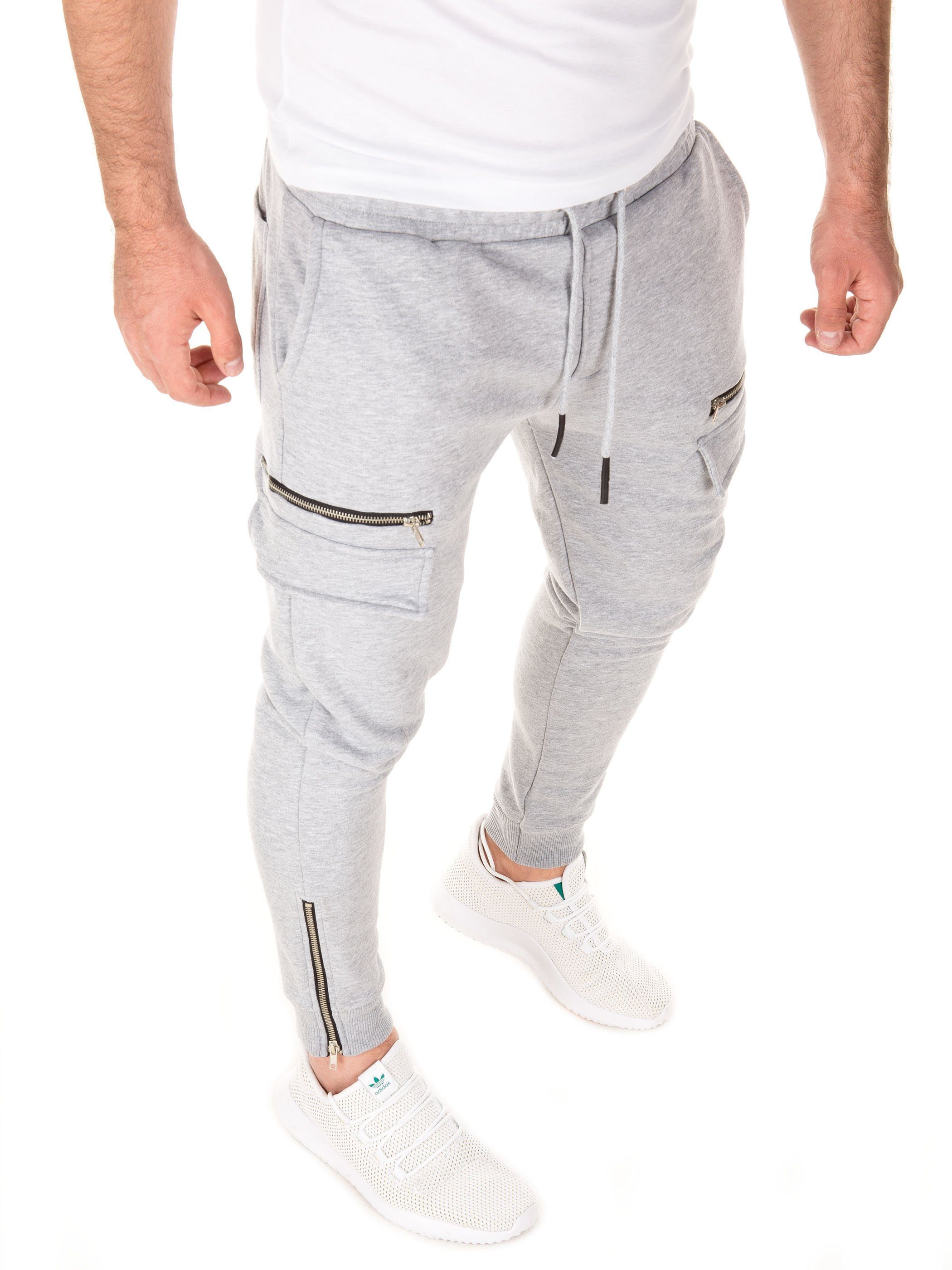 Bruno Pants Hellgrau (163907)) (dapple Sweatpants gray Pittman und Bund mit Track Cargo elastischem Kordelzug