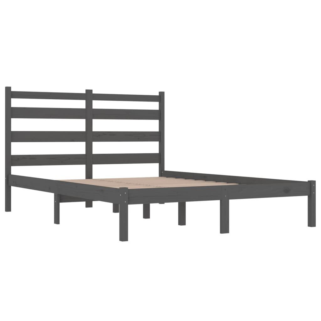 Vidaxl Massivholzbett Grau Kiefer 200x200 Cm günstig online kaufen