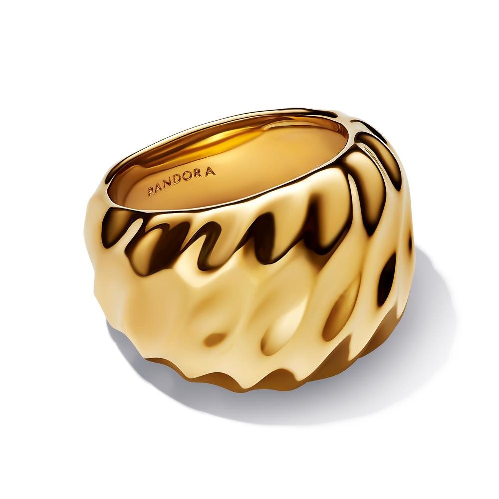 Pandora Fingerring Welliger Statement Ring für Damen, IP Gold von PANDORA Essence
