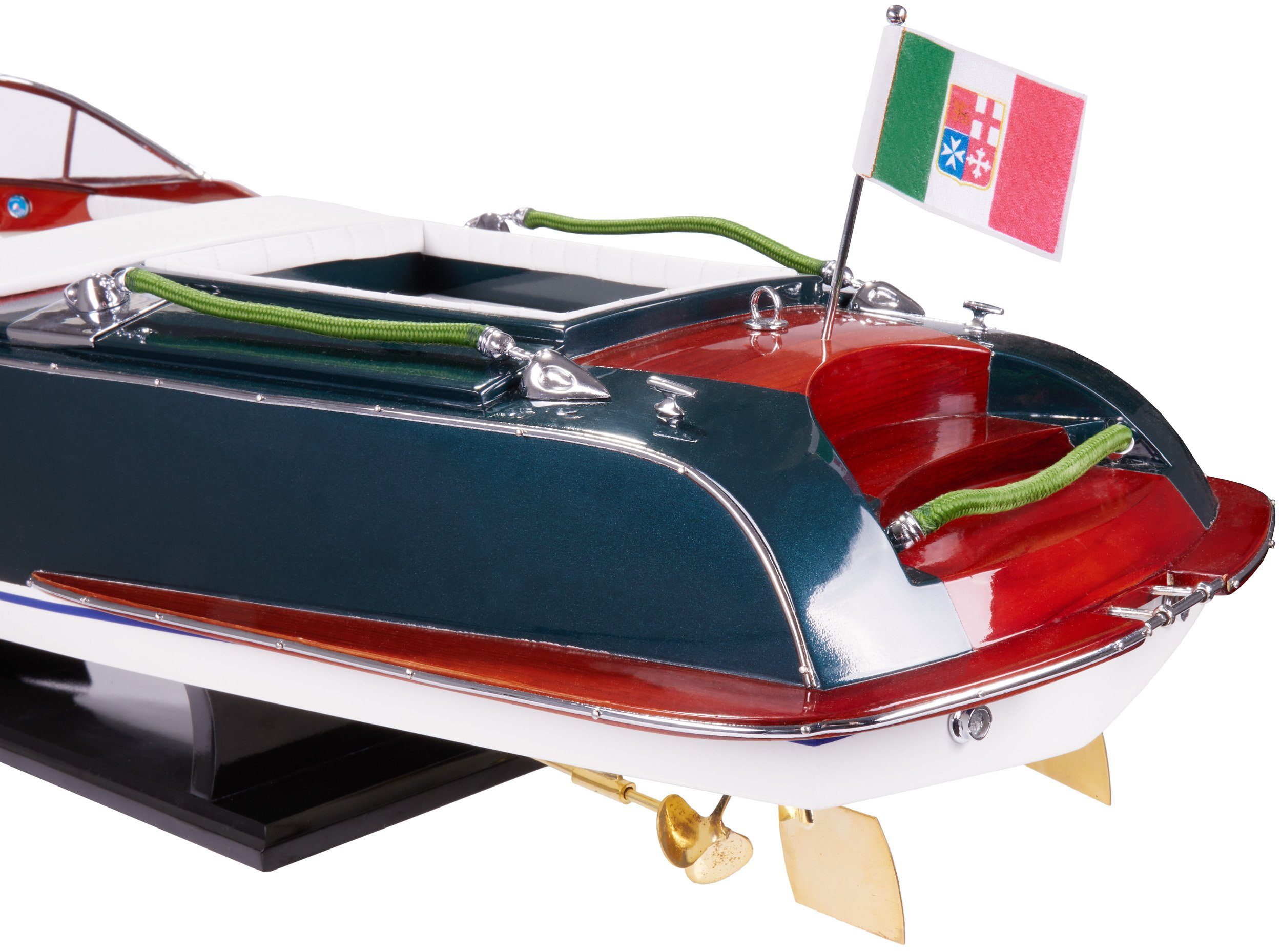 26 cm x 1:11, (1 Aquariva 88 im x 27 Luxus Italienisches Riva St), BRUBAKER Boot Dekoobjekt Handwerksarbeit Maßstab mit Dekoration Luxusboot, Zertifikat, Modellboot Replika