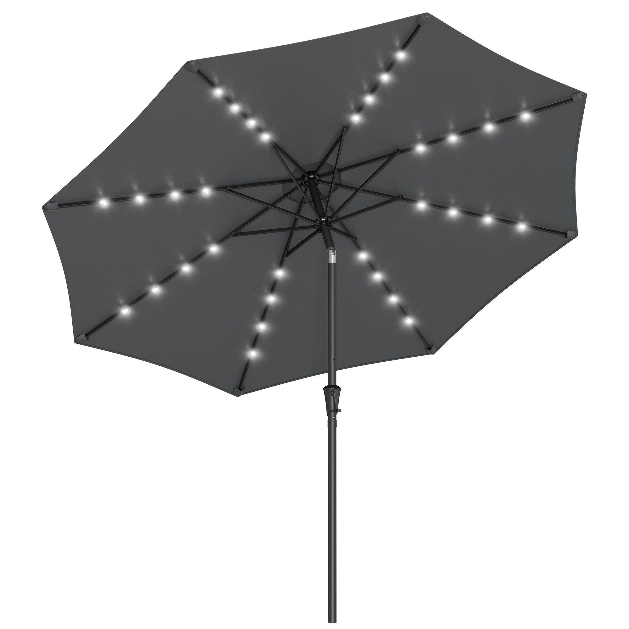 SONGMICS Sonnenschirm, ∅300cm,mit LED-Solar-Beleuchtung,UPF50+,ohne Ständer günstig online kaufen