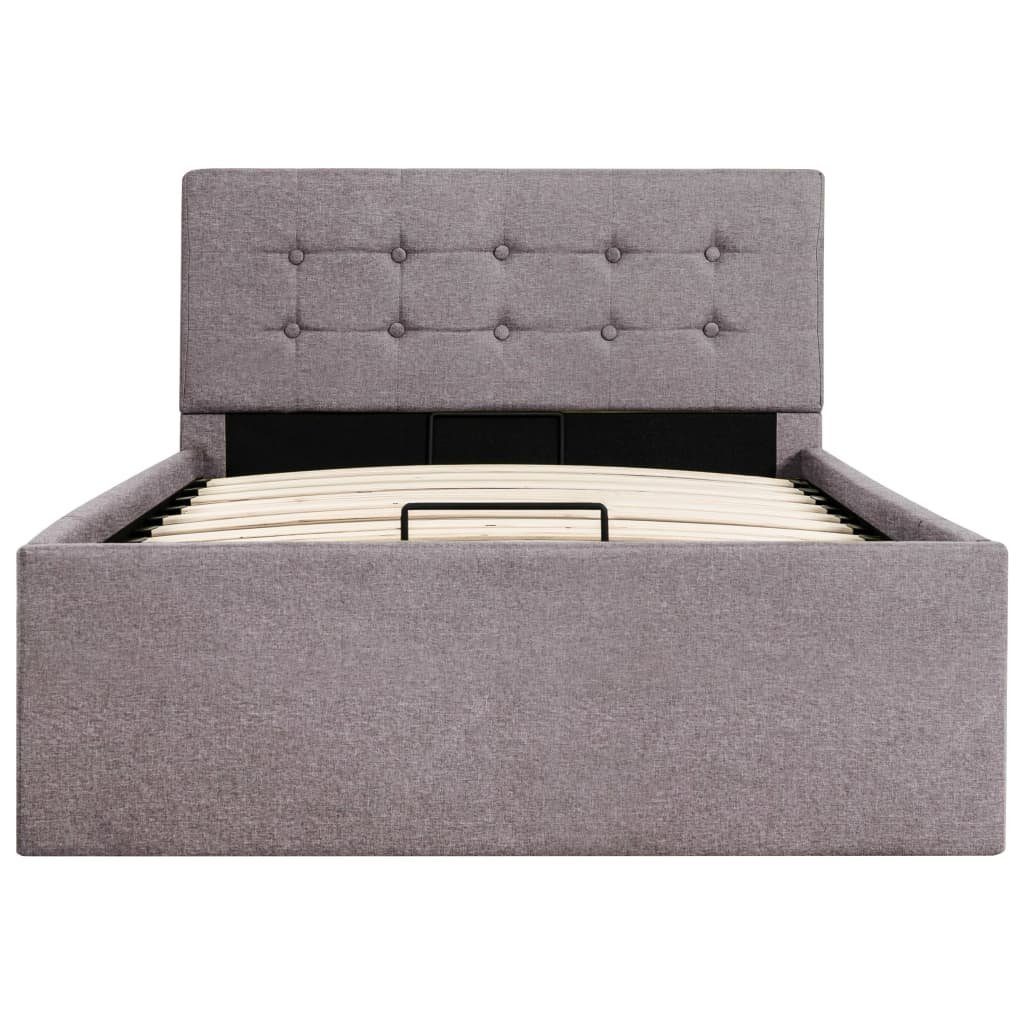 vidaXL Stauraumbett aus Stoff in Taupe (LxBxH: 211x98x73 cm)