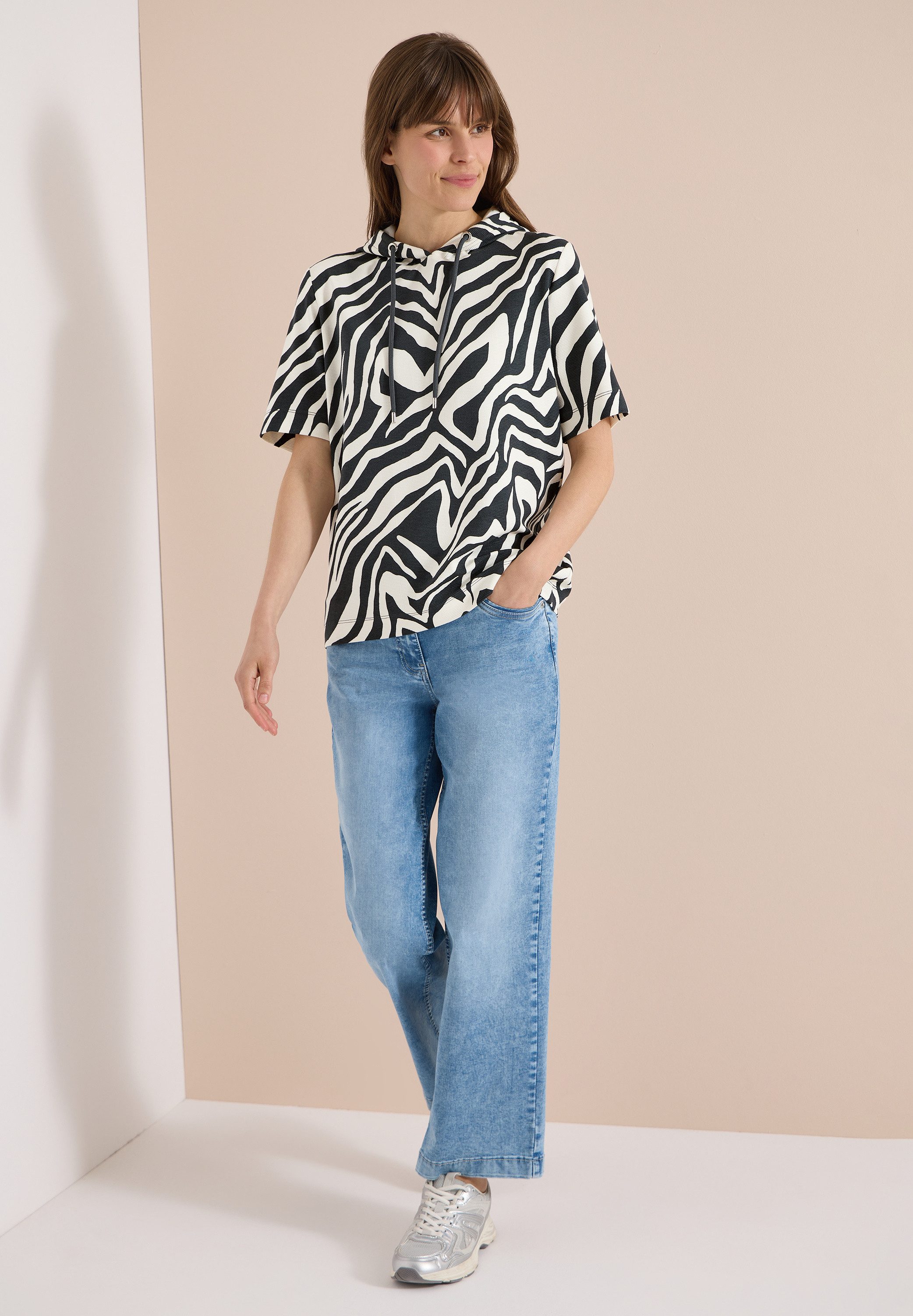 CECIL Kapuzenshirt mit Kapuze mit Tunnelzugband – Bild 3 von 5