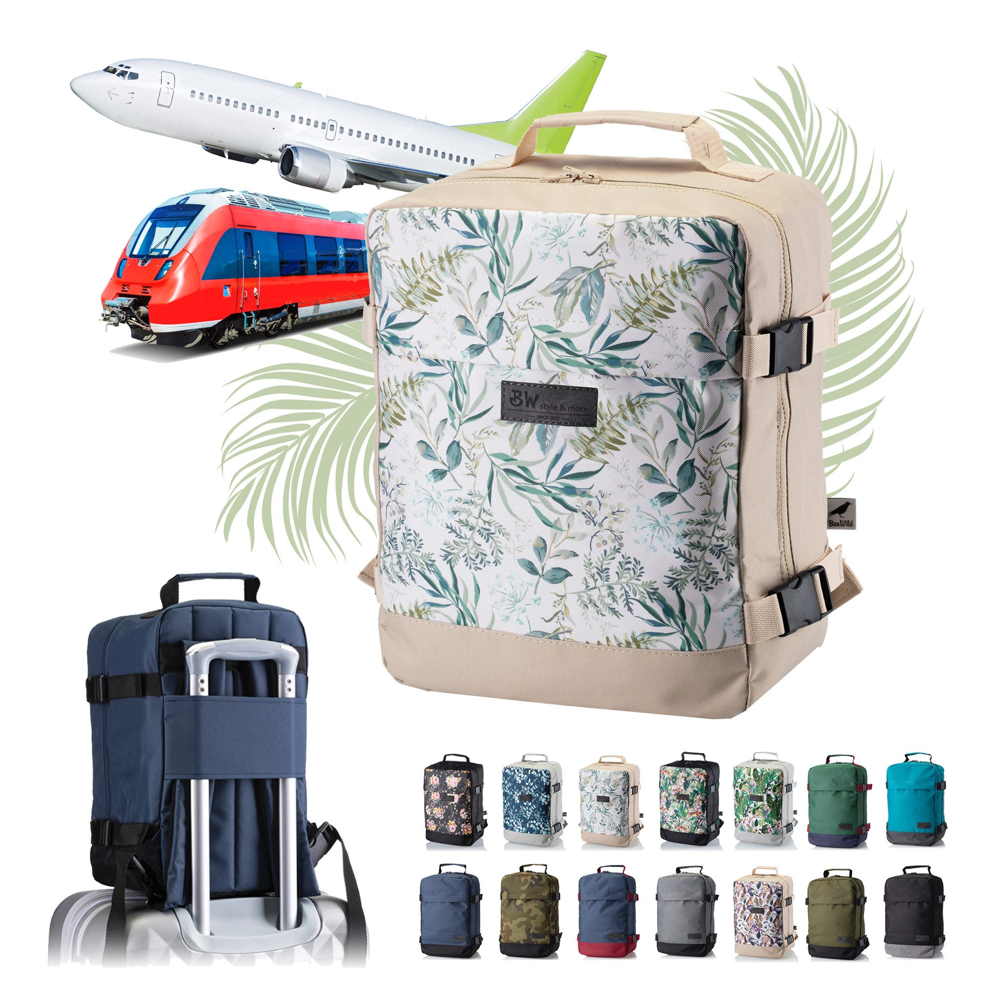BambiniWelt by Rafael K. Handgepäckkoffer RUCKSACK Handgepäck Boardgepäck 40x20x25 40x30x20 Ryanair Wizzair, 2 Größen verfügbar: 40 x 25 x 20 cm (klein), 40 x 30 x 20 cm (groß)