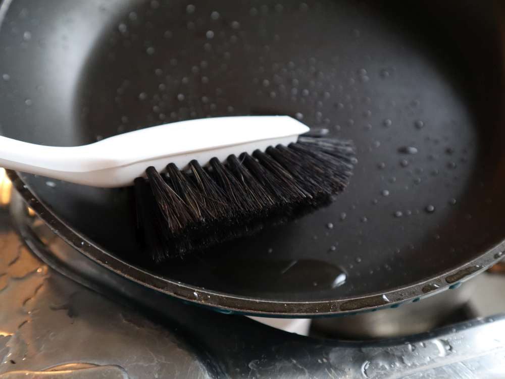 gws Reinigungsbürste gws Spülbürste mit Schabkante, Rosshaar schwarz, (10-tlg., Spülbürste Langkopfbürste), Spülmaschinenfest, Schabkante, Bürste, Langer Griff