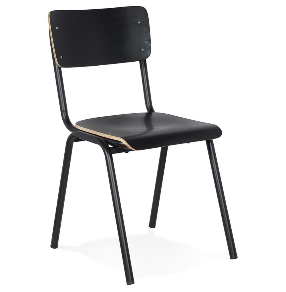 KADIMA DESIGN Esszimmerstuhl PARVATI Klassisch Stuhl mit Lehne Holz Schwarz