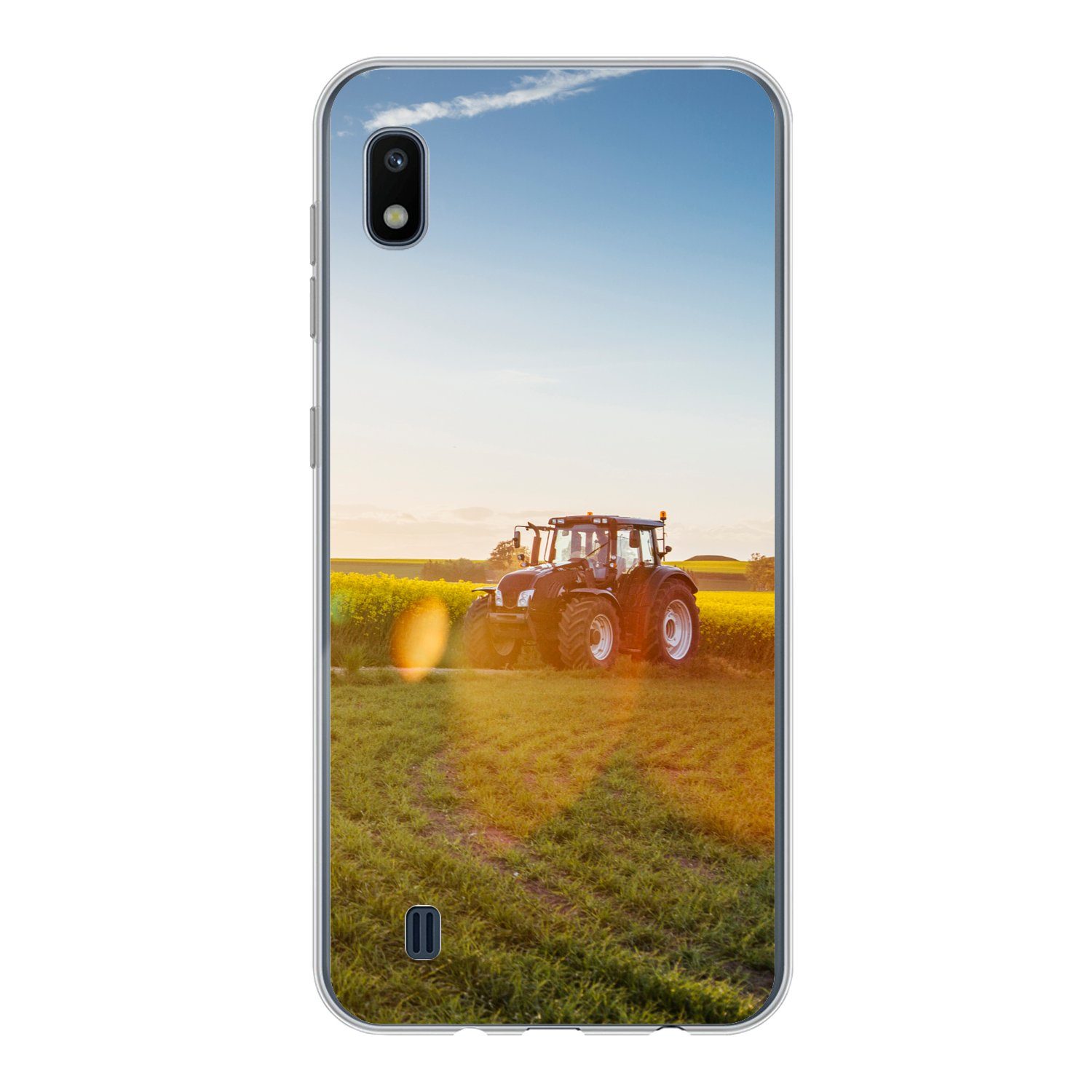 MuchoWow Handyhülle für Samsung Galaxy A10 Traktor - Gras - Sonnenuntergang, Smartphone-Bumper, Print, Handy Schutzhülle Dünn