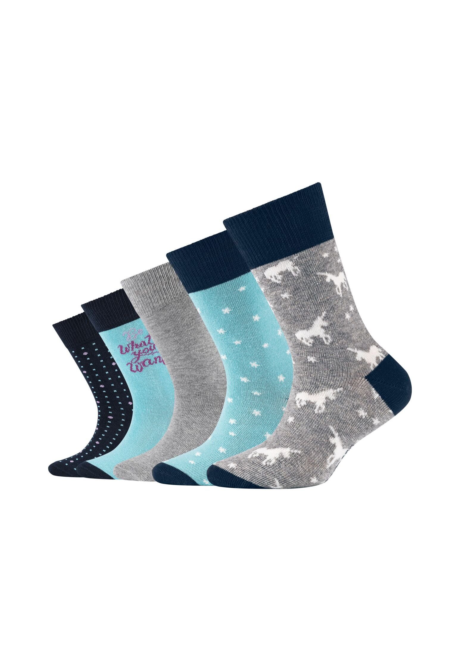 türkis grau, Camano 5er Socken Pack Socken