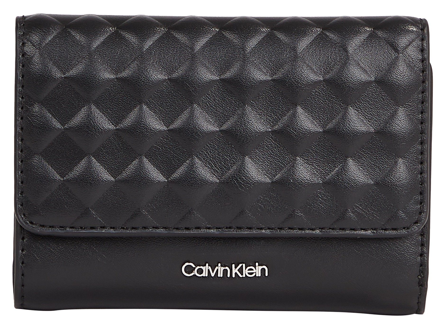 Calvin Klein Geldbörse CALVIN MINI QUILT SMALL TRIFOLD, Geldbeutel Portemonnaie Damenbörse