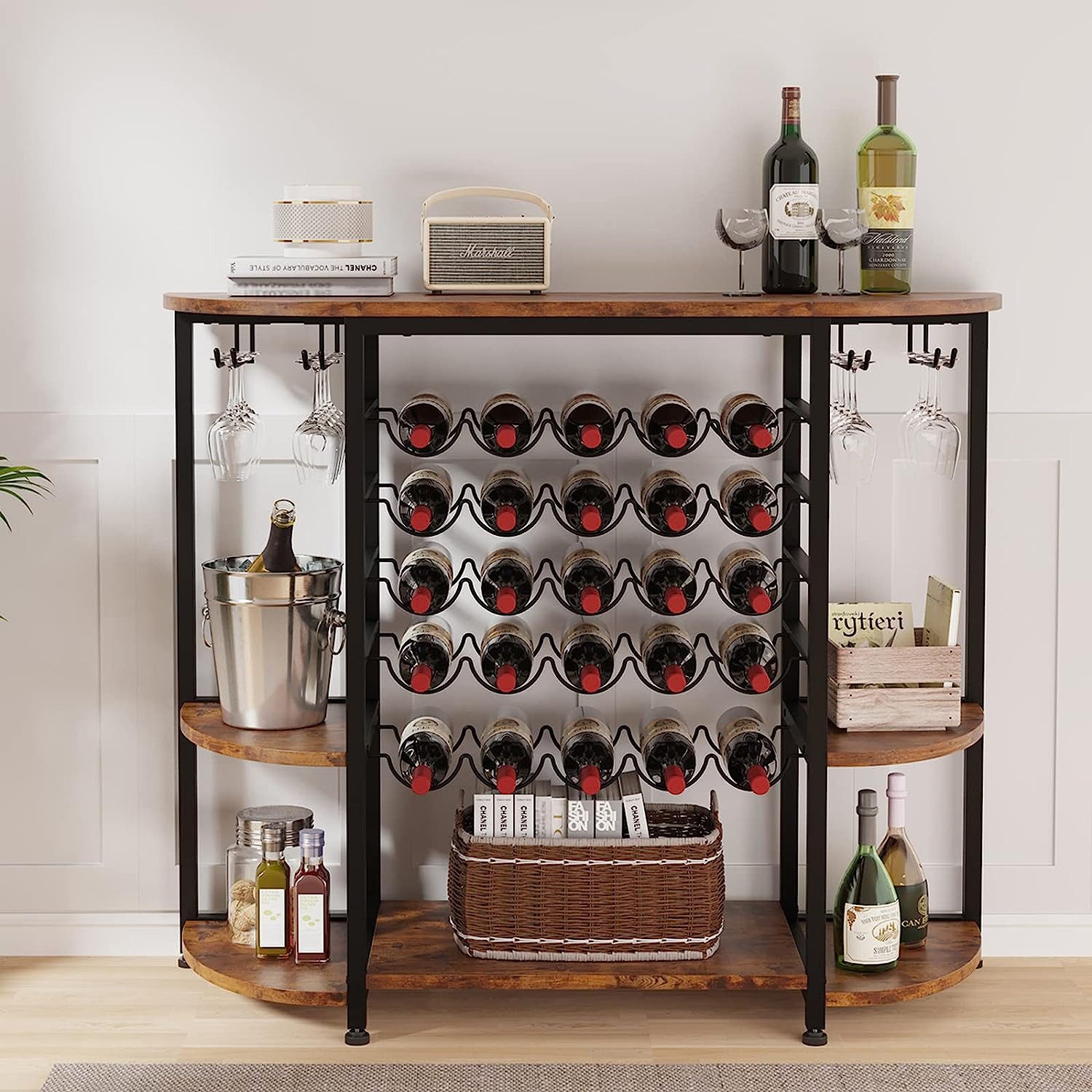 YOLEO Weinregal Weinschrank mit Rollen für günstig online kaufen