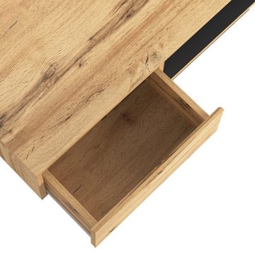 Merax Couchtisch aus Holz mit Schublade, Wohnzimmertisch, altholz-Optik Beistelltisch mit versteckem Stauraum