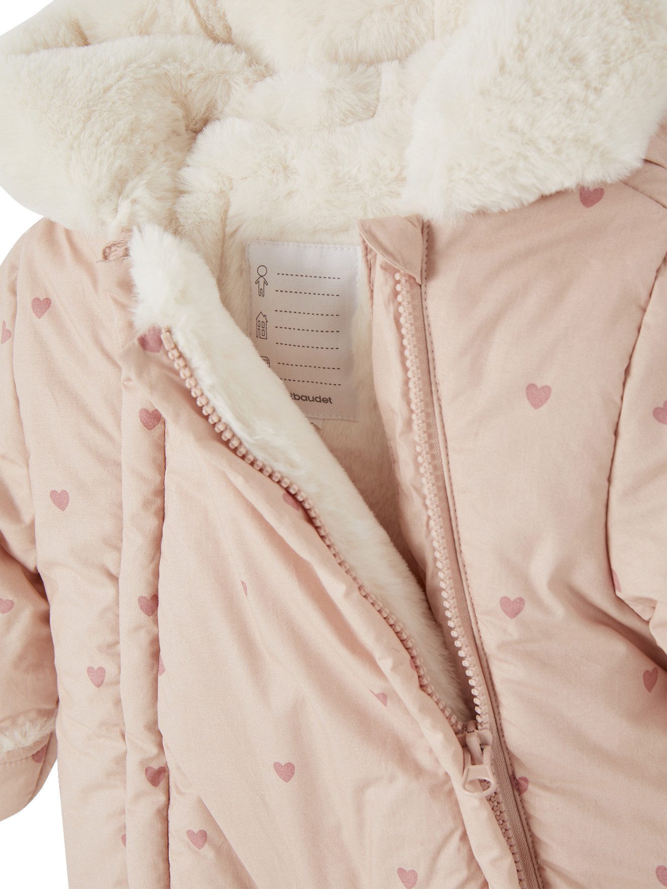 vertbaudet Overall Baby Winter-Overall mit Herzen, Recycling-Material