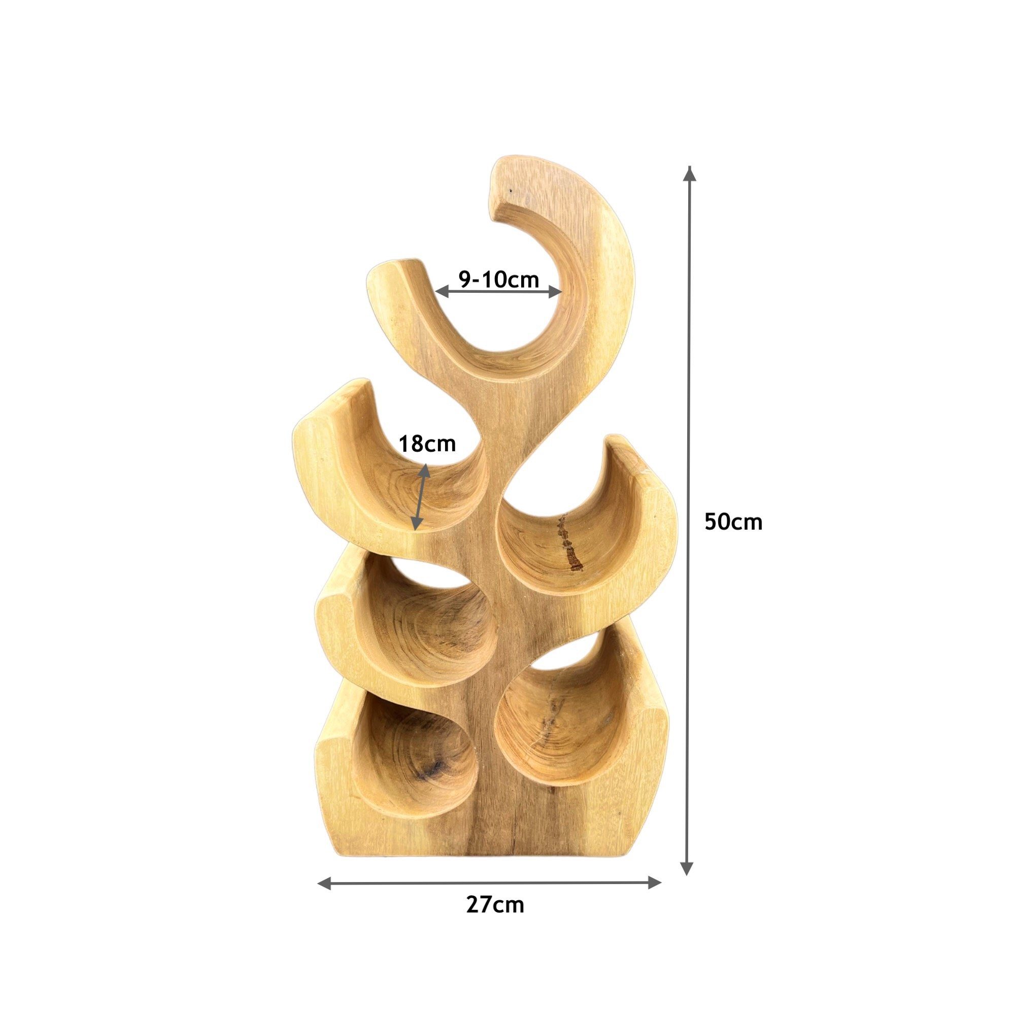 FaHome Weinregal Massiv Holz: Handgefertigter, Edler & Hochwertiger Weinhalter, (50/70/100x27x18) Natur – Bild 3 von 4