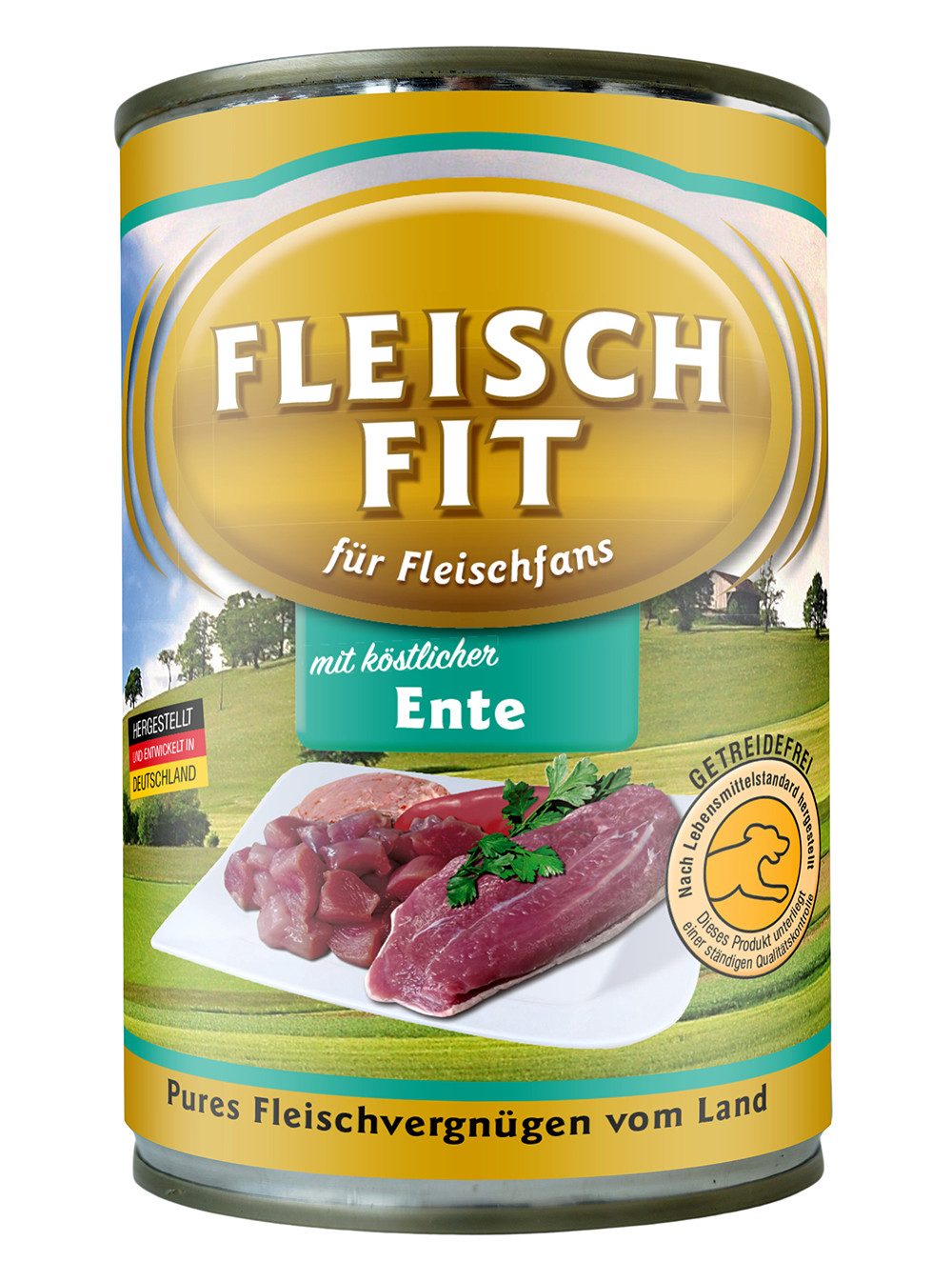 FleischFit FleischFit für Hunde mit köstlicher Ente 24 x 400 g, Nassfutter für: Hunde