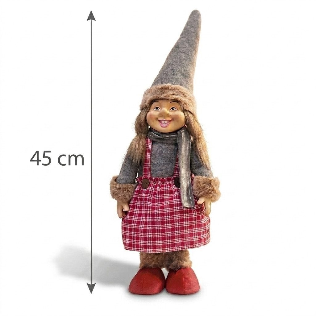 Home-trends24.de Dekofigur Wichtel Mädchen Herbst Weihnachten Deko Skulptur Deko 45 cm