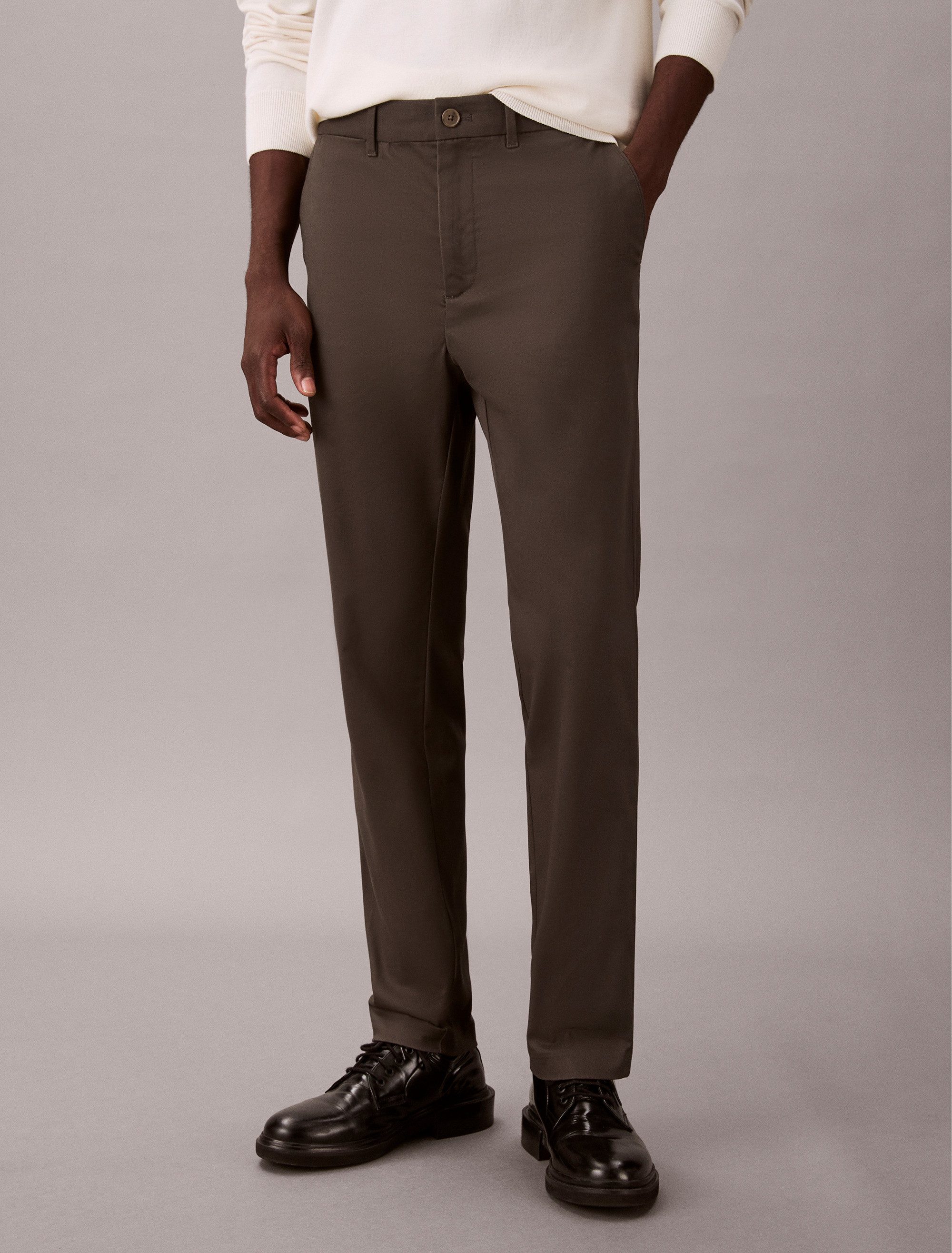 Calvin Klein Stoffhose SLIM TAPERED SATEEN günstig online kaufen