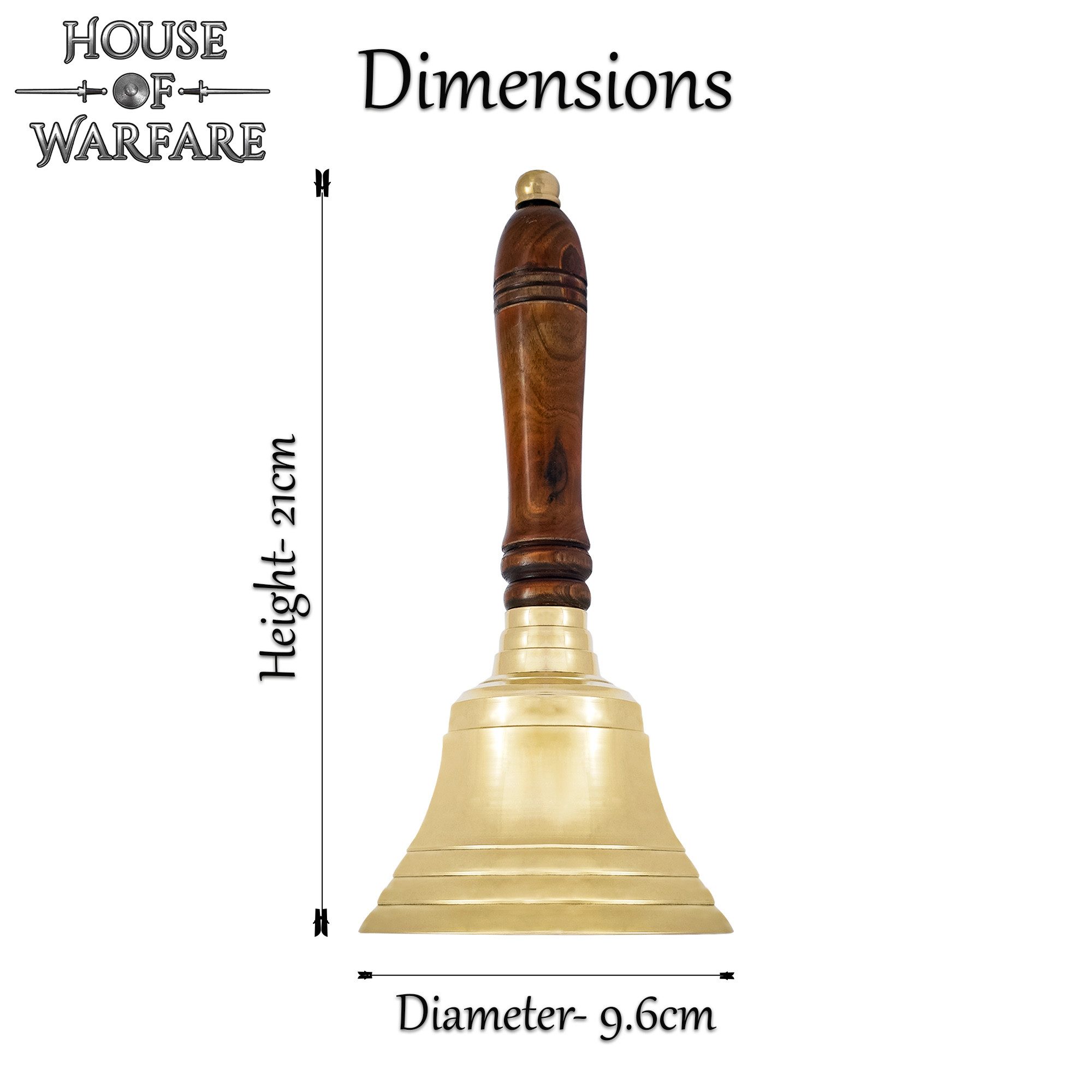 House Of Warfare Glocke Messingglocke mit Holzgriff