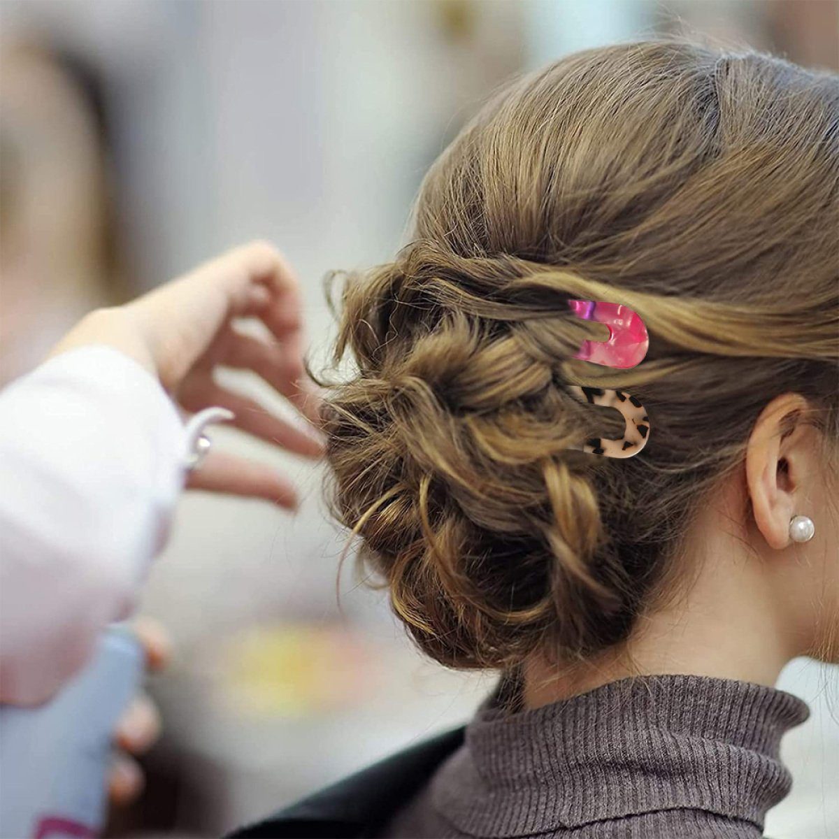 Jormftte Haarnadeln U-förmige Haarnadel,Französisch Mehrfarbig1 Stil Haarstyling Frauen Haarspange,für