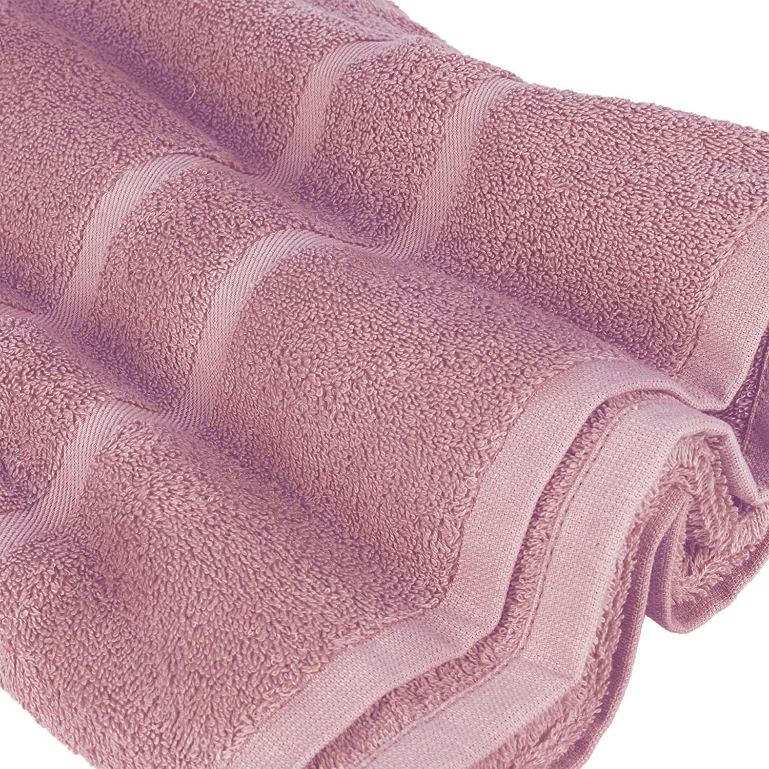 StickandShine Badetücher 4er Set Premium Frottee Badetücher 100x150 cm MAUVE Frottee – Bild 4 von 5