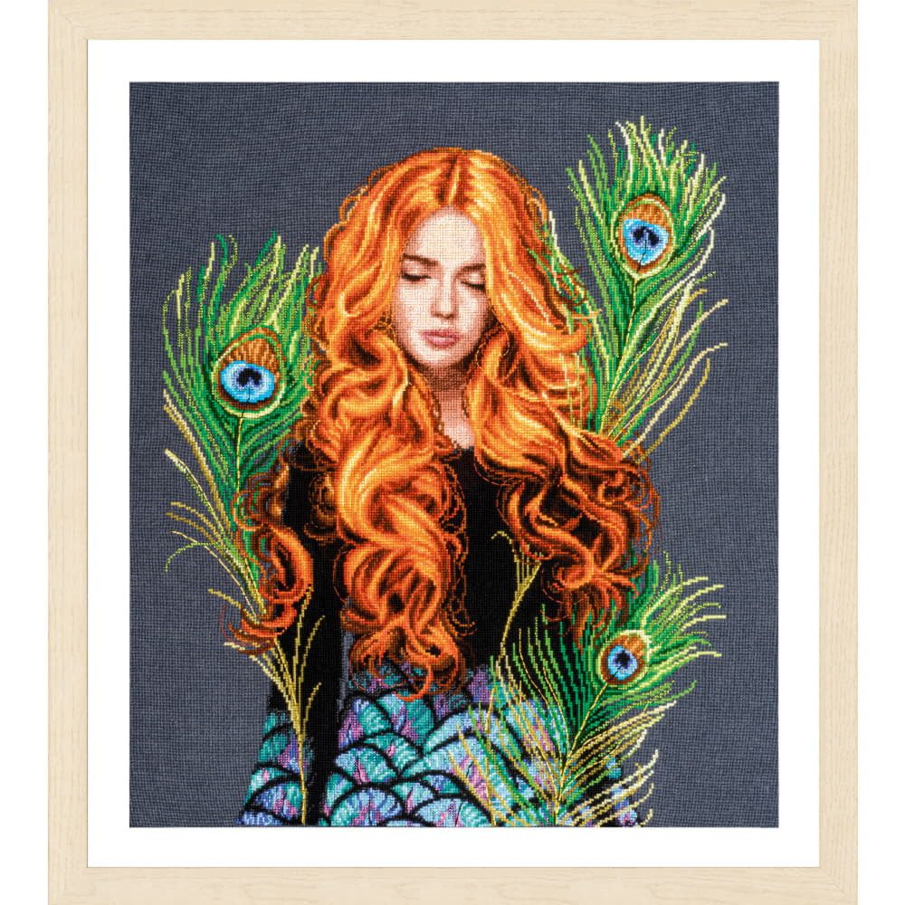 Lanarte Kreativset Lanarte telkruissteekpakket "Romance: The Peacocks Muse", 38x46cm, (embroidery kit by Marussia)